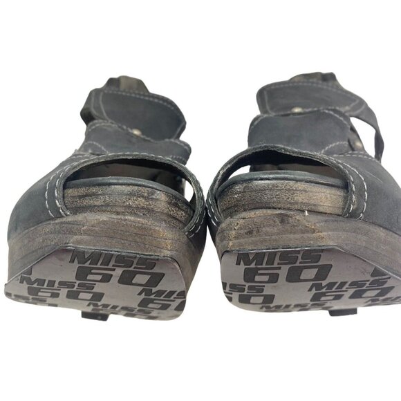 MISS SIXTY Women Sandals Size 8.5 Black Open Toe Heeled Business Casual - Picture 9 of 11